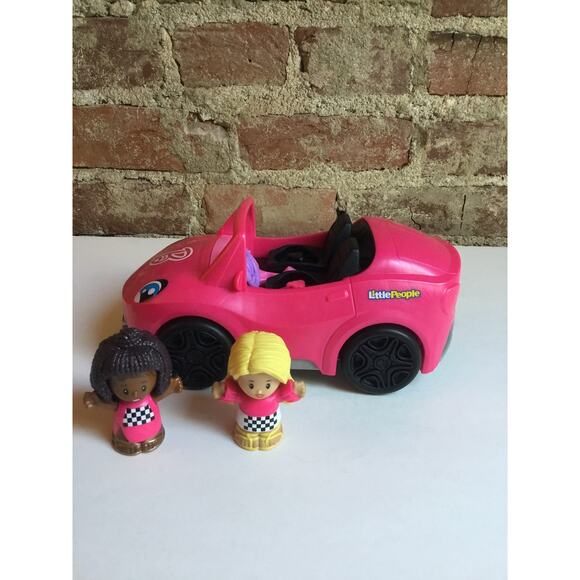 Fisher-Price Little People Barbie Convertible Vehicle + 2 Little People Figures - Picture 2 of 6